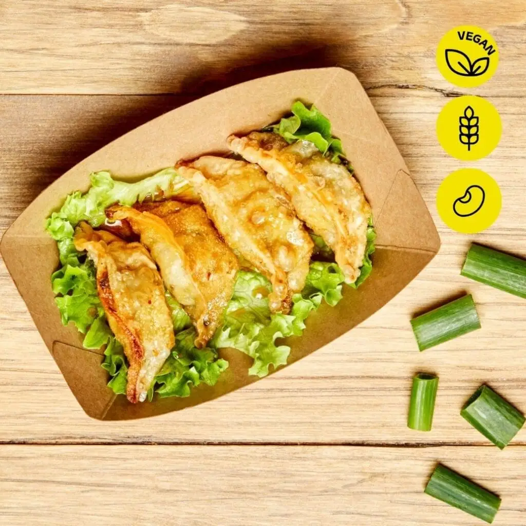 Bangcook – Gyozas Légumes, raviolis dorés et croustillants aux légumes, un fast food thaï savoureux et végétarien.