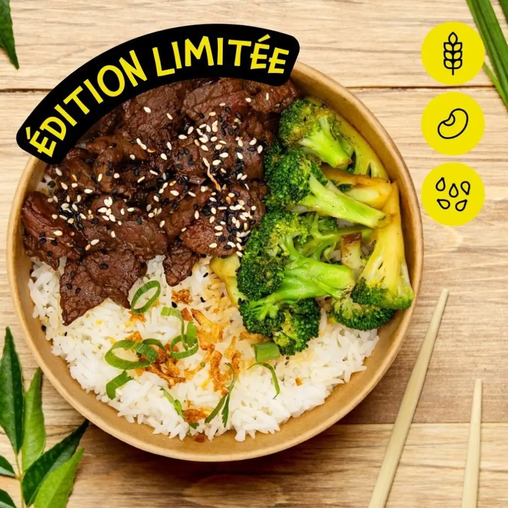 Bangcook Beef Broco - wok de bœuf tendre et brocolis sautés, accompagnés de riz thaï, une recette thaïlandaise gourmande.